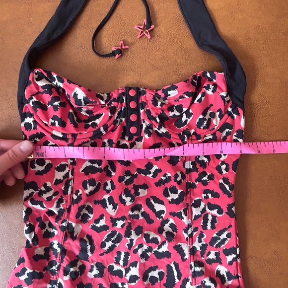 Marc By Marc Jacobs Pink and Black Leopard One Piece Swimsuit - Picture 3 of 7